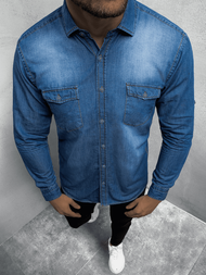 Herren Jeanshemd Blau OZONEE O/C99