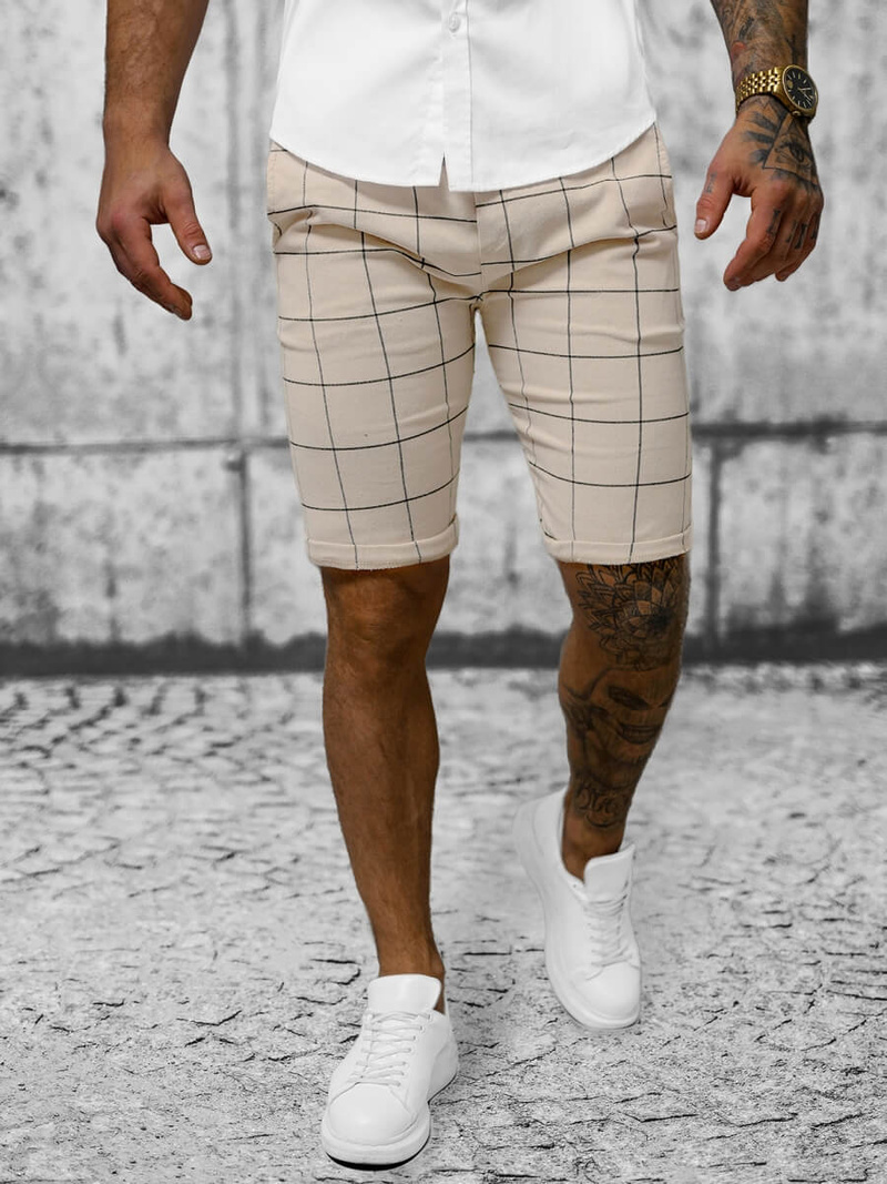 Herren Chino Shorts Beige OZONEE O/P4138