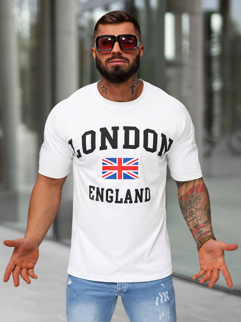 Herren T-shirt Weiß OZONEE JS/8B1373/1