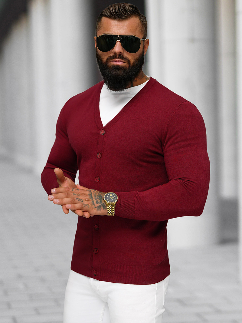 Herren Pullover Weinrot OZONEE NB/MM6006/7Z