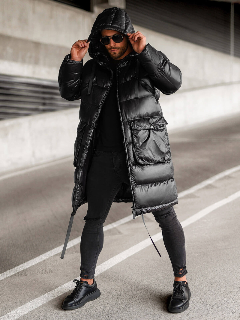 Herren Winterjacke Schwarz OZONEE O/M3205Z