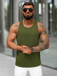 Herren Tank Top Khaki OZONEE JS/99002Z