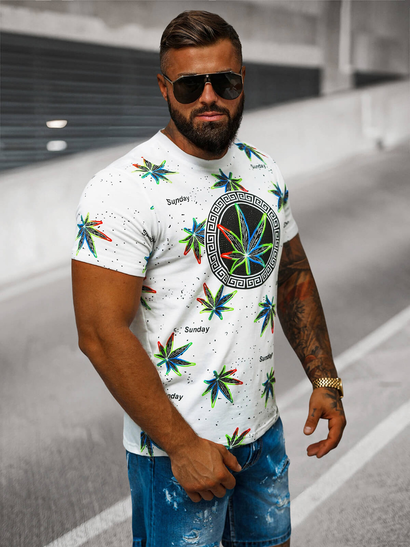 Herren T-shirt Weiß OZONEE O/T136/1