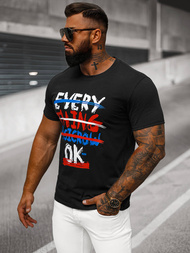 Herren T-shirt Schwarz OZONEE O/8T1266/3