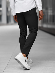 Herren Chino Hose Schwarz OZONEE DJ/5526Z