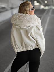 Damen Lederjacke Beige OZONEE JS/11Z8172Z