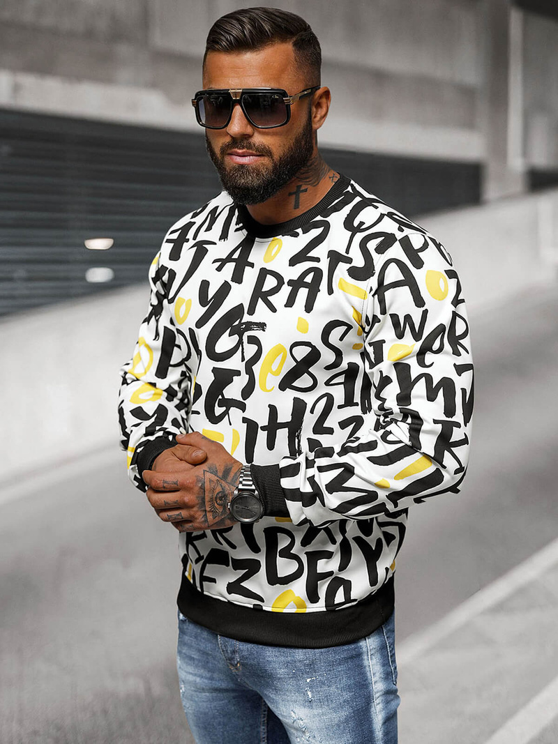 Herren Sweatshirt Weiß OZONEE JS/8B1220/1