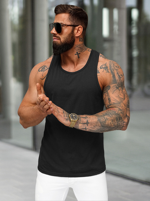 Herren Tank Top Schwarz OZONEE JS/99002Z