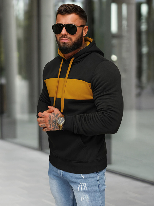 Herren Kapuzenpullover Schwarz OZONEE JS/8B1315/3