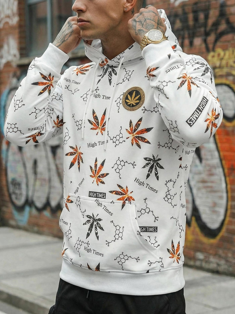 Herren Kapuzenpullover Weiß OZONEE O/B266Z