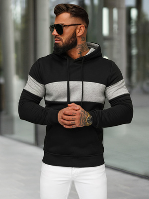Herren Kapuzenpullover Schwarz OZONEE JS/8B1316/3