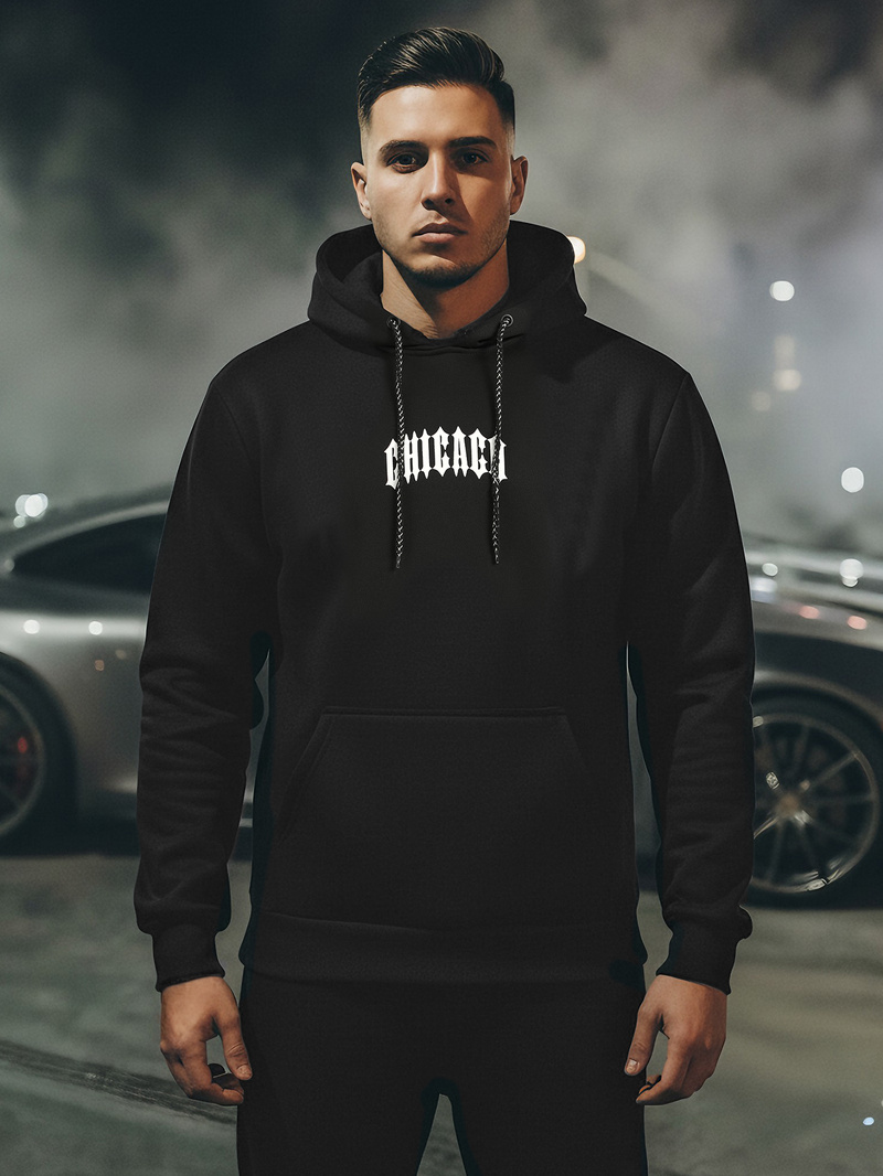 Herren Kapuzenpullover Schwarz OZONEE JS/21B1903/3