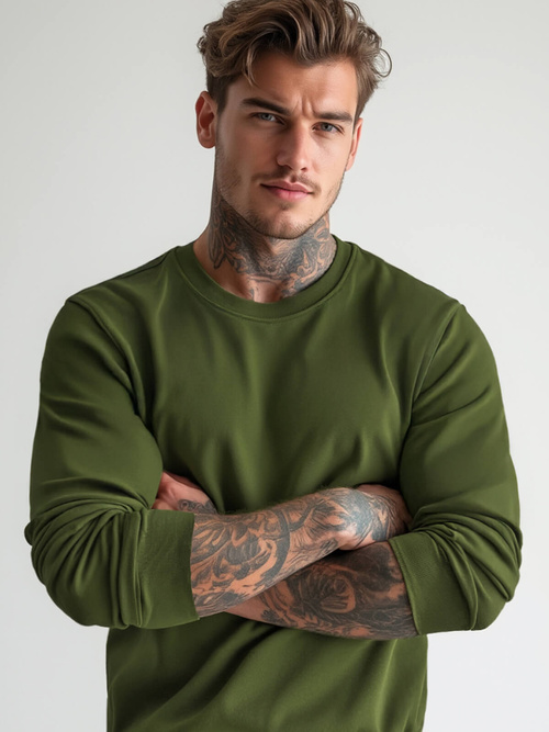 Herren Sweatshirt Khaki OZONEE JS/2001-10Z