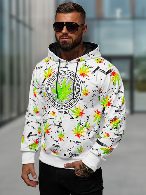 Herren Kapuzenpullover Weiß OZONEE O/HM650Z