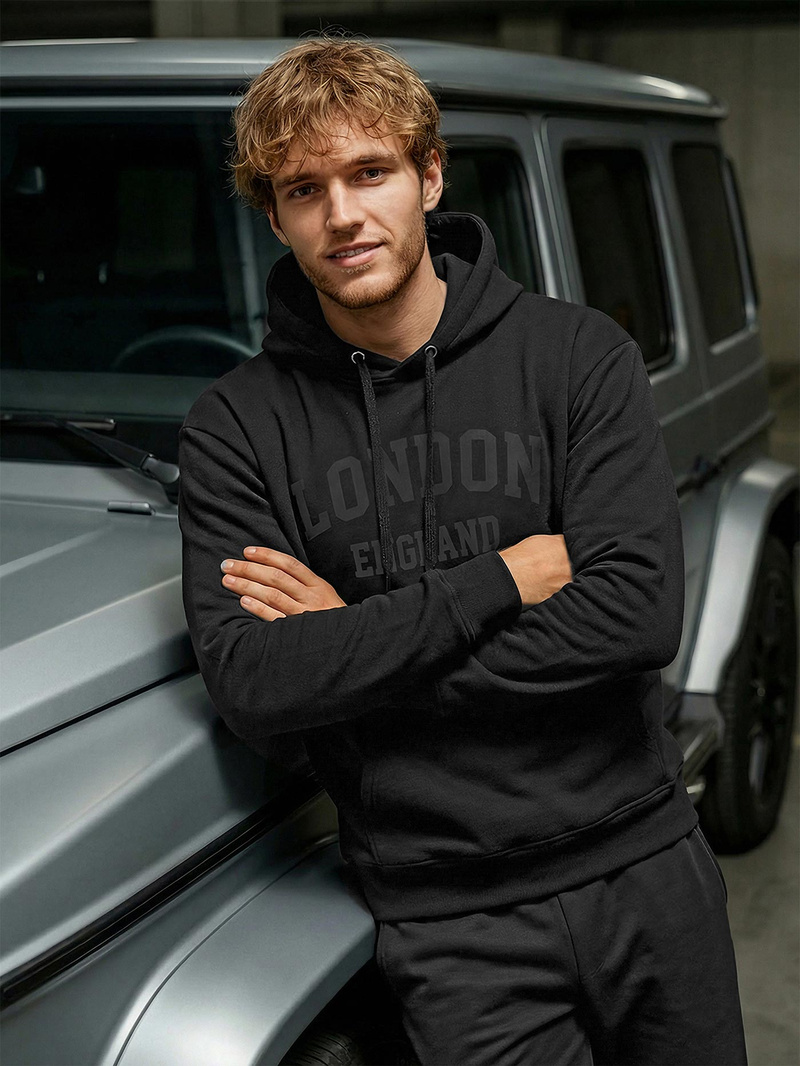 Herren Kapuzenpullover Schwarz OZONEE JS/8B1986/3