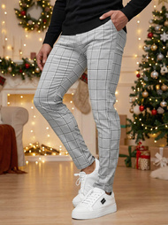 Herren Chino Hose Grau OZONEE DJ/5522Z