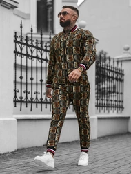 Herren Set - Jacke und Chinohose, Schwarz-Gold OZONEE O/5553/21Z