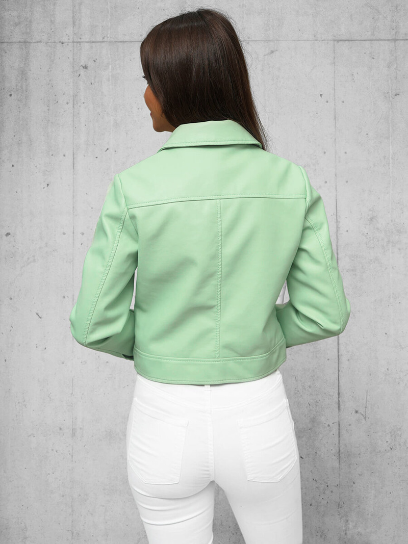 Damen Lederjacke Mintgrün OZONEE O/G117Z