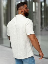 Herren Kurzarmhemd Ecru OZONEE O/B2258