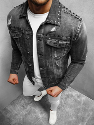 Herren Jeansjacke Schwarz OZONEE NB/MJ504N