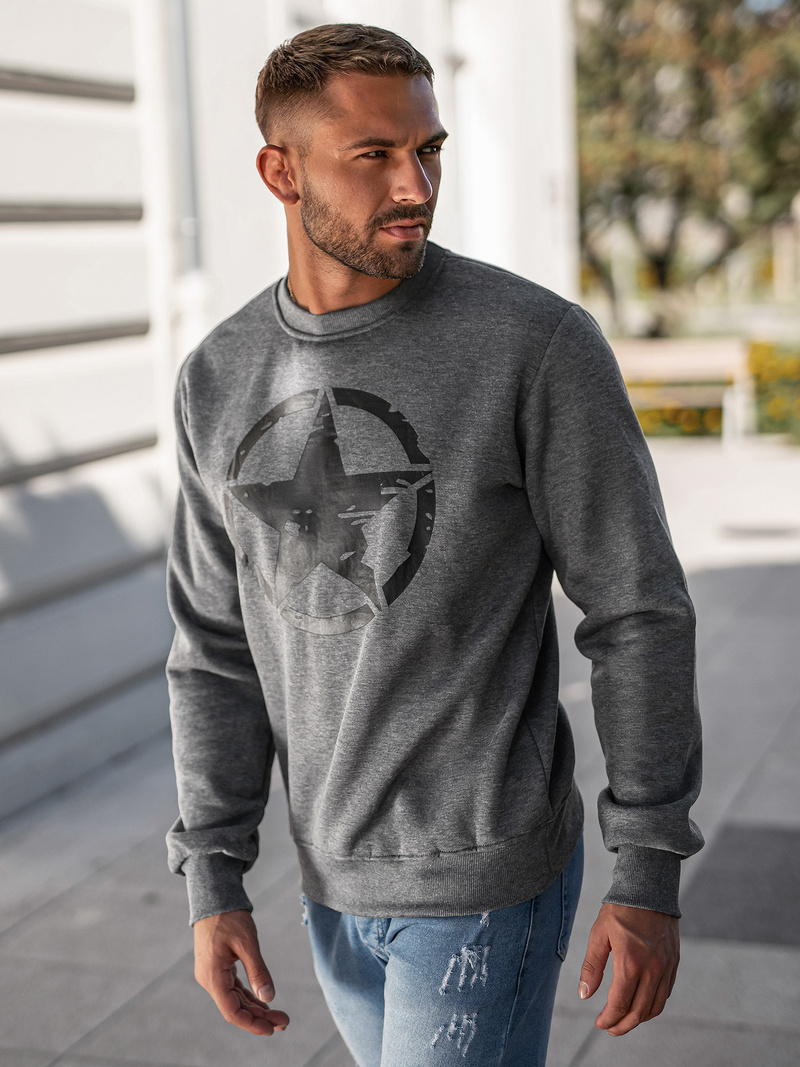 Herren Sweatshirt Dunkelgrau OZONEE JS/8B1761/5