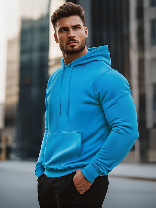 Herren Kapuzenpullover Himmelblau OZONEE JS/2009Z