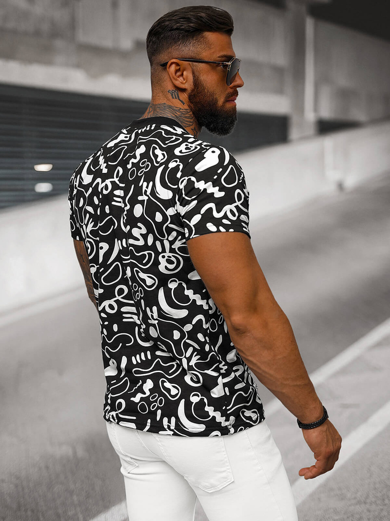 Herren T-shirt Schwarz OZONEE JS/8T1205/3