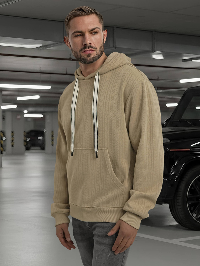 Herren Kapuzenpullover Beige OZONEE O/3C577