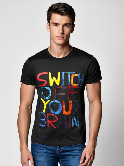 Herren T-shirt Schwarz OZONEE O/T125/3Z