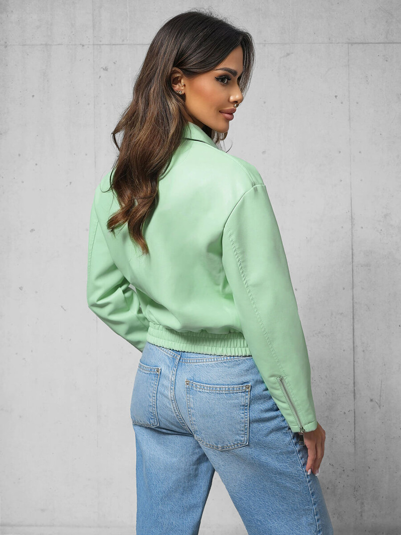 Damen Lederjacke Mintgrün OZONEE O/G116