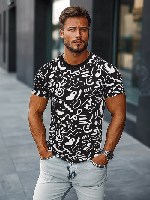 Herren T-shirt Schwarz OZONEE JS/8T1205/3Z