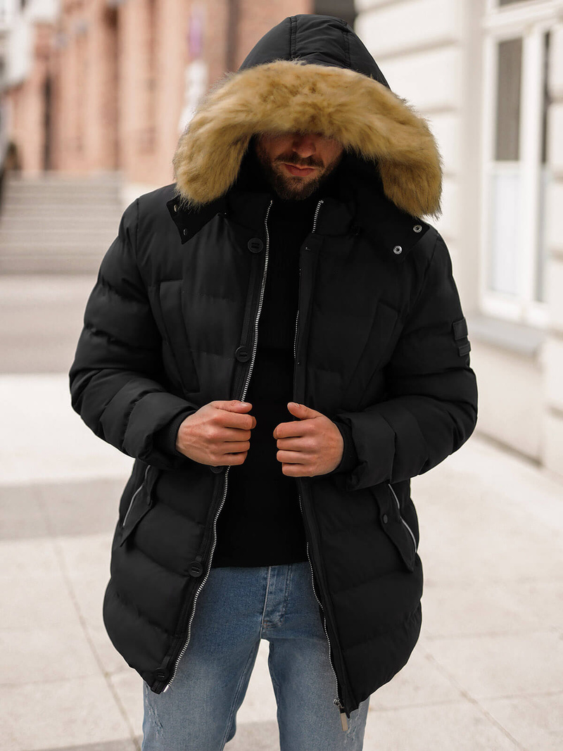 Herren Winterjacke Schwarz OZONEE JS/5M3122/392Z