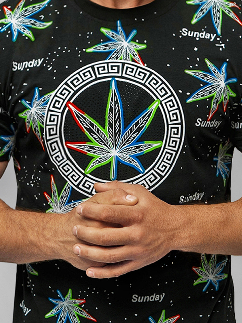 Herren T-shirt Schwarz OZONEE O/T136/3Z