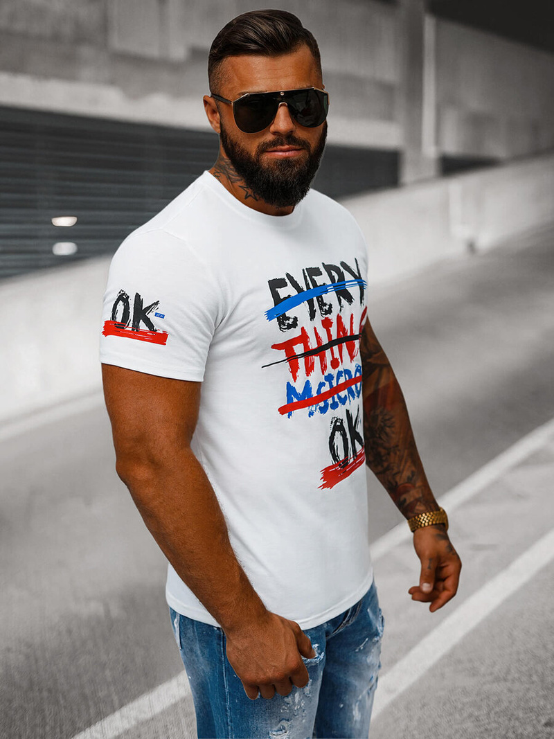 Herren T-shirt Weiß OZONEE O/8T1266/1