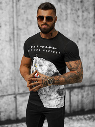 Herren T-shirt Schwarz OZONEE O/T127/3Z