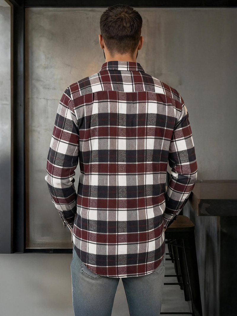 Herren Hemd Weinrot OZONEE V/V174Z