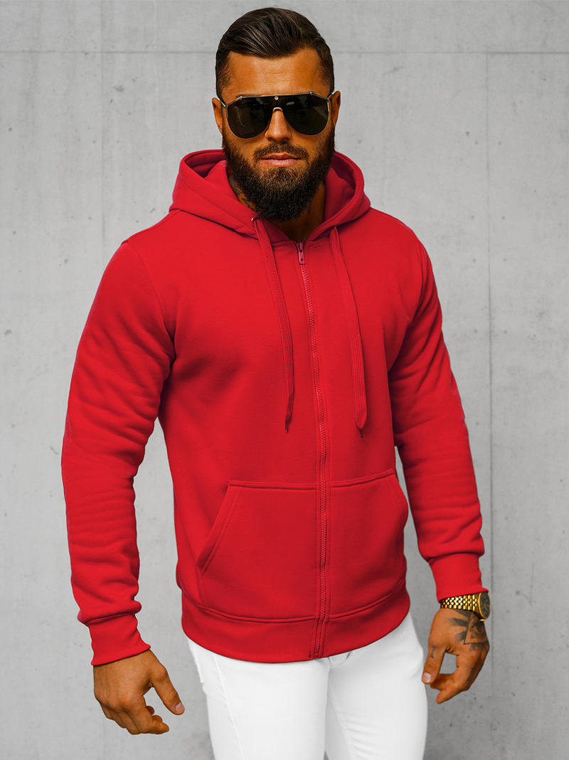 Herren Kapuzenpullover Rot OZONEE JS/2008Z