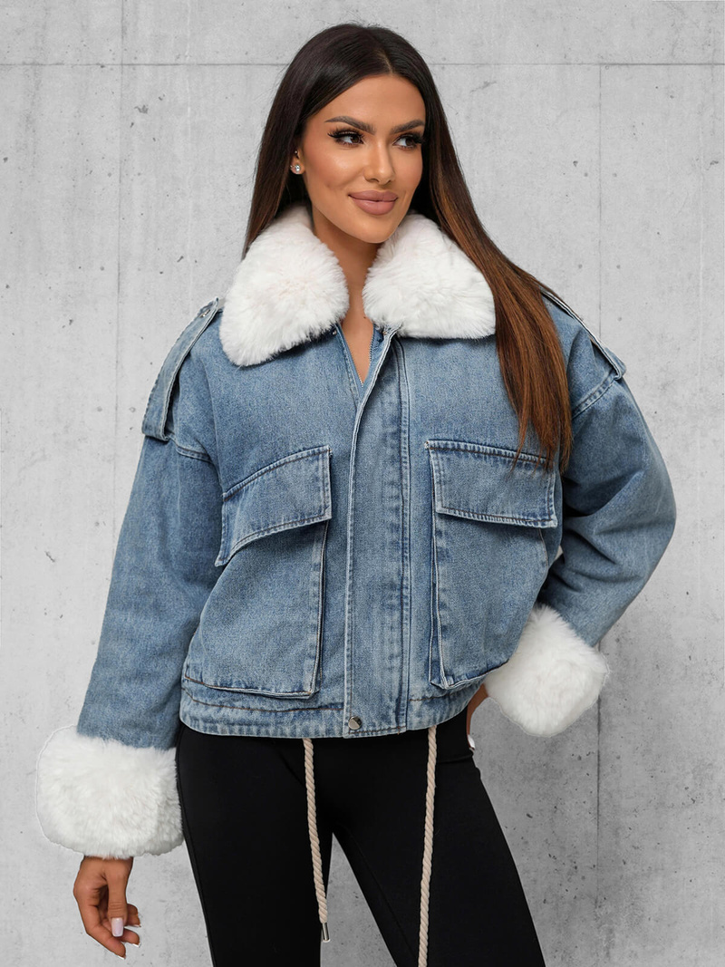 Damen Jeansjacke Blau OZONEE JS/11Z8219Z