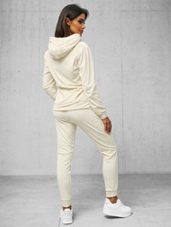 Damen Velours Sportanzug Ecru OZONEE O/8C1175/155Z