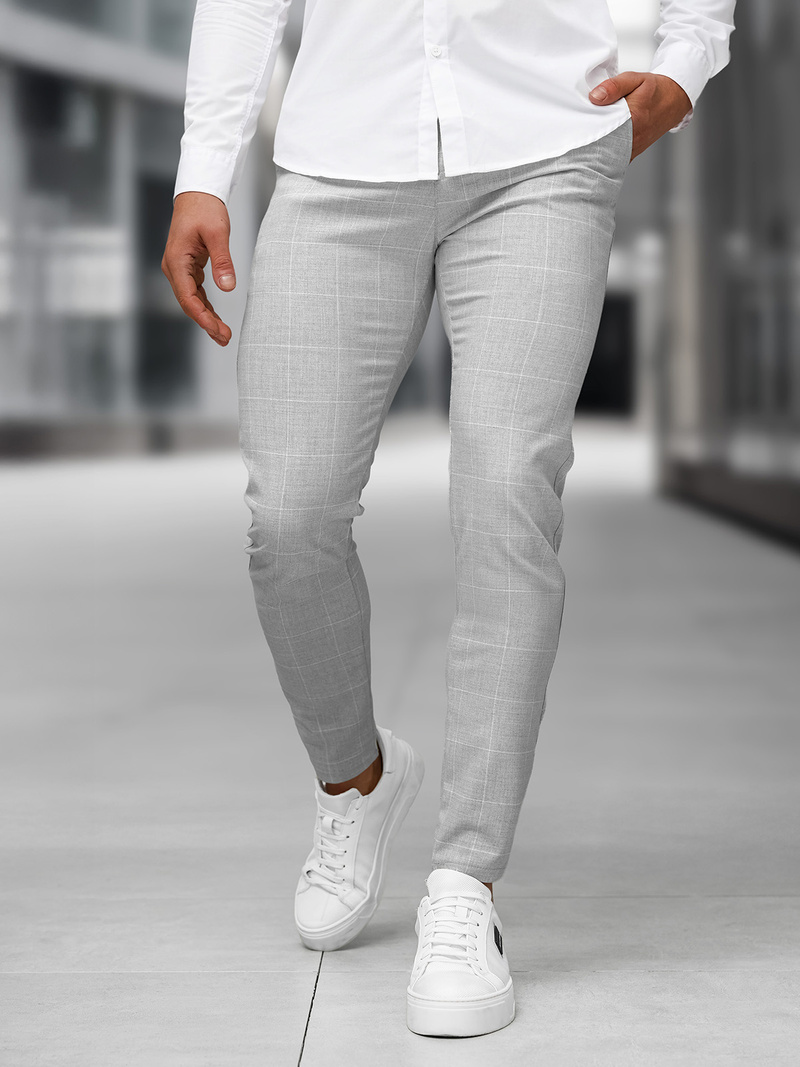 Herren Chino Hose Grau OZONEE DJ/5505Z