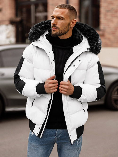 Herren Winterjacke Weiß OZONEE O/M798Z