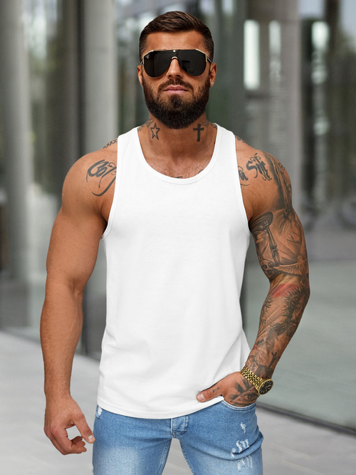 Herren Tank Top Weiß OZONEE JS/99002Z