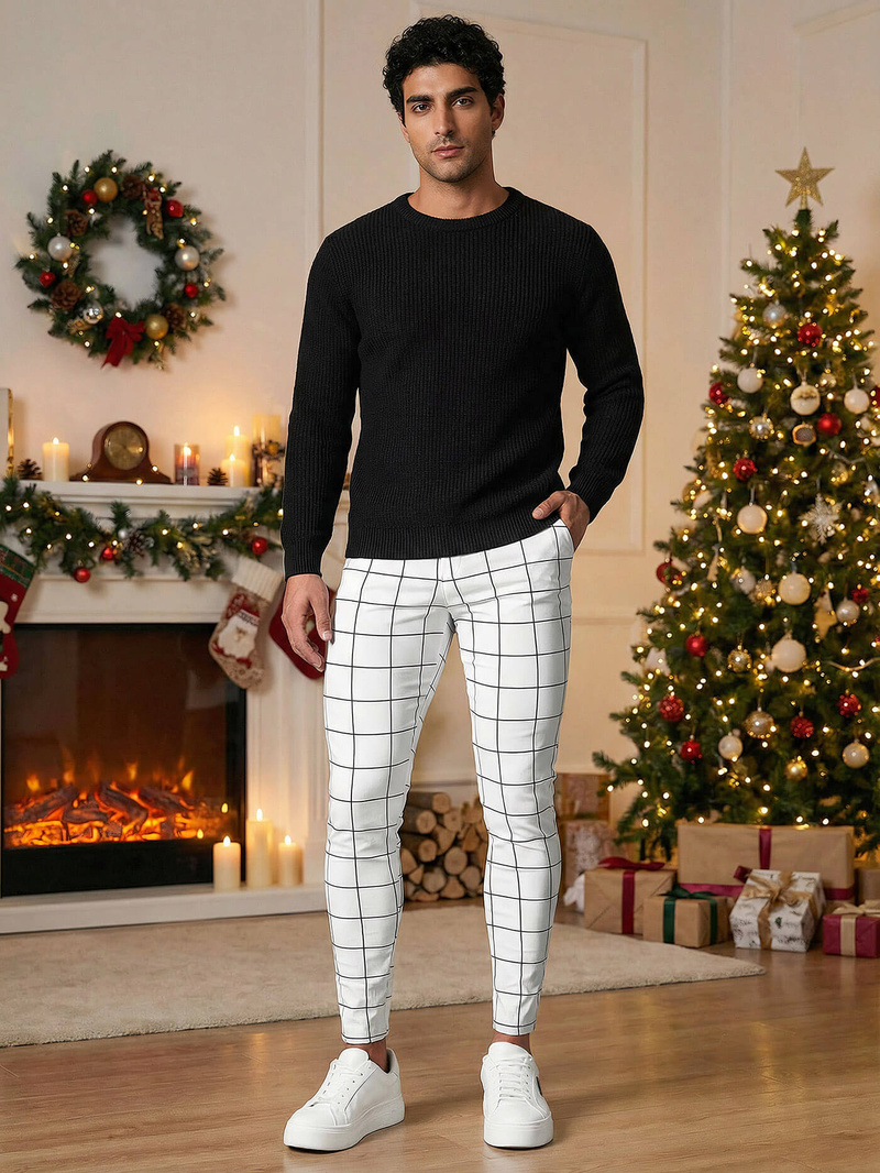 Herren Chino Hose Weiß OZONEE O/P4009Z