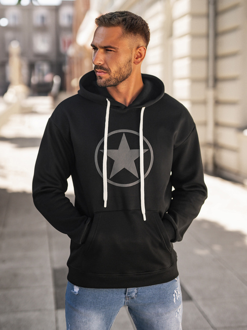 Herren Kapuzenpullover Schwarz OZONEE JS/65B3910/3