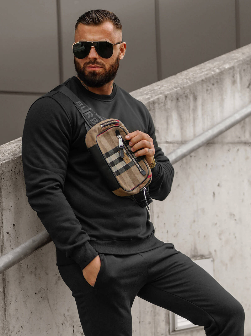 Herren Sportanzug Schwarz OZONEE JS/68C10380/3Z