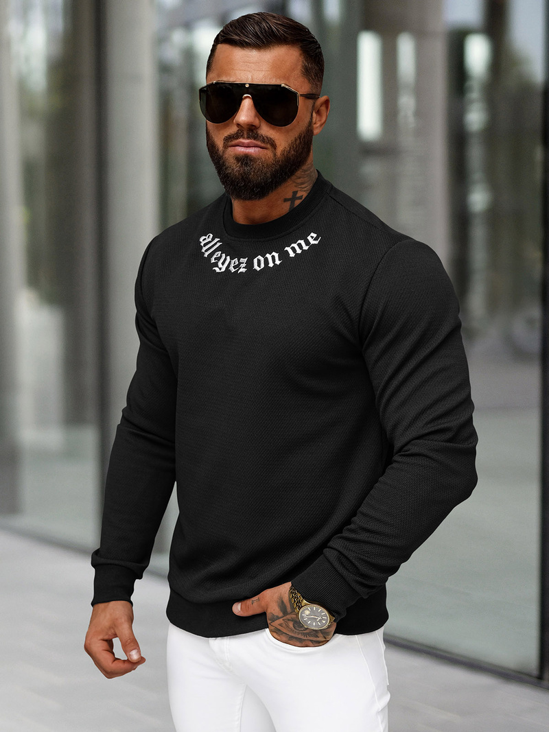 Herren Sweatshirt Schwarz OZONEE O/P2027Z