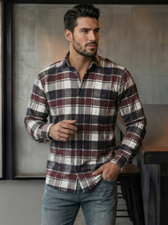 Herren Hemd Weinrot OZONEE V/V174Z