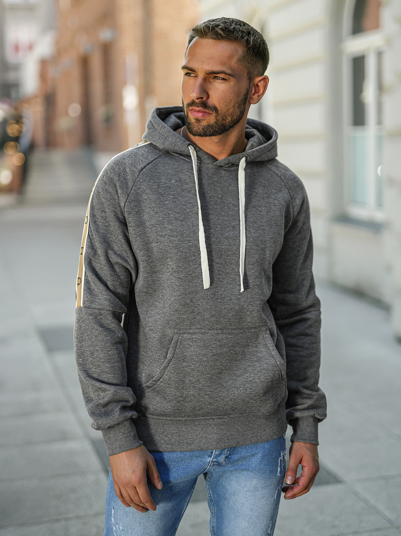 Herren Kapuzenpullover Dunkelgrau OZONEE JS/8B1730/5