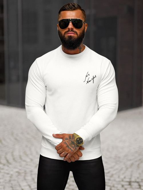 Herren Sweatshirt Weiß OZONEE O/P2031