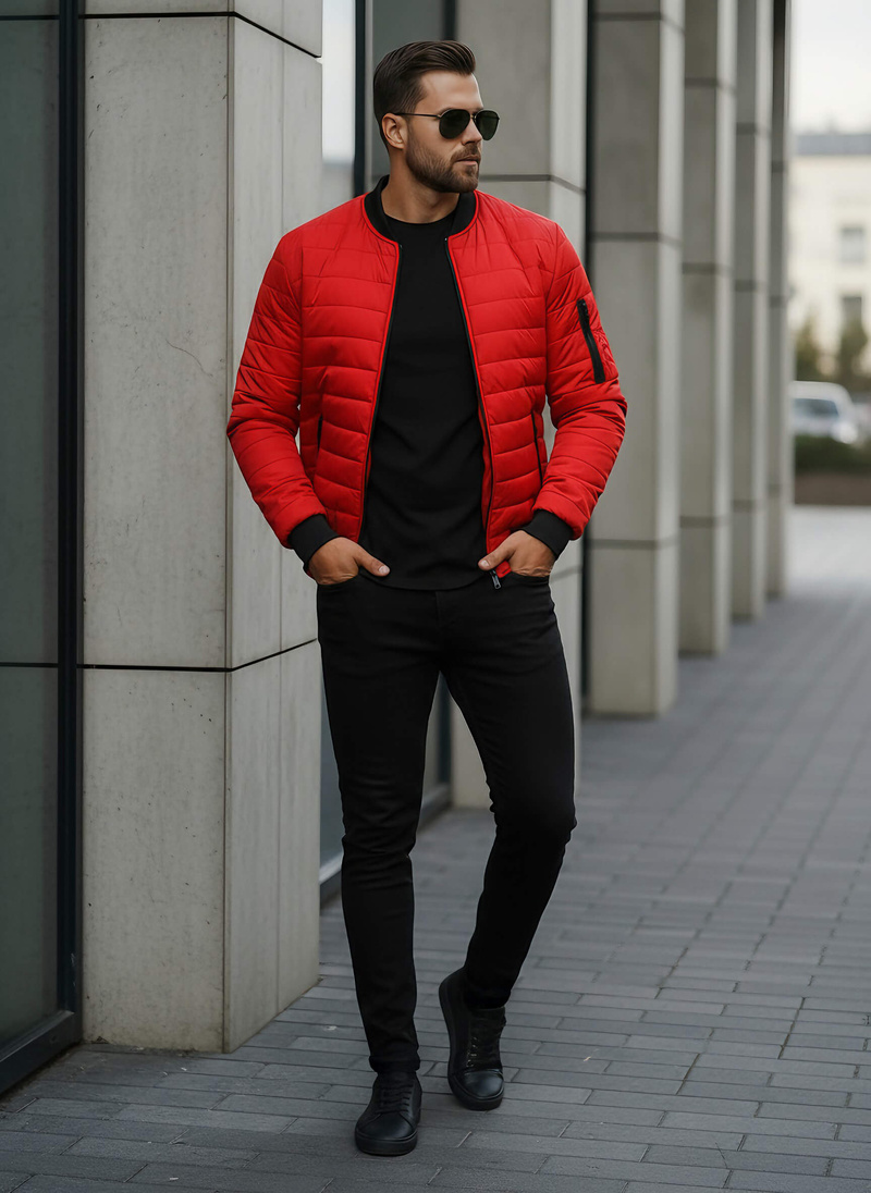 Herren Jacke Rot OZONEE JS/MY02Z